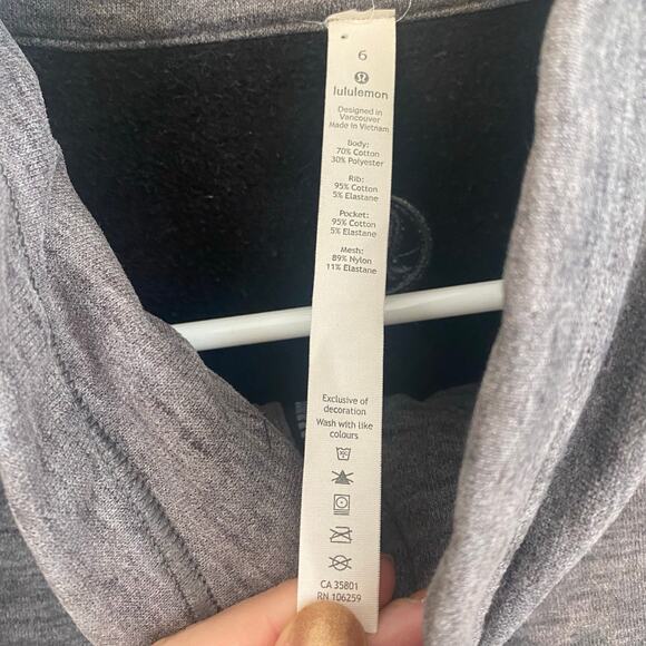 Lululemon Radiant Jacket Womens Size 6 Heathered Core Dark Grey Funnel Neck Zip - Picture 5 of 6